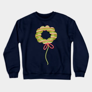 Cute green donut balloon. Crewneck Sweatshirt